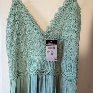 Rue21 Light Green Crochet Lace Dress